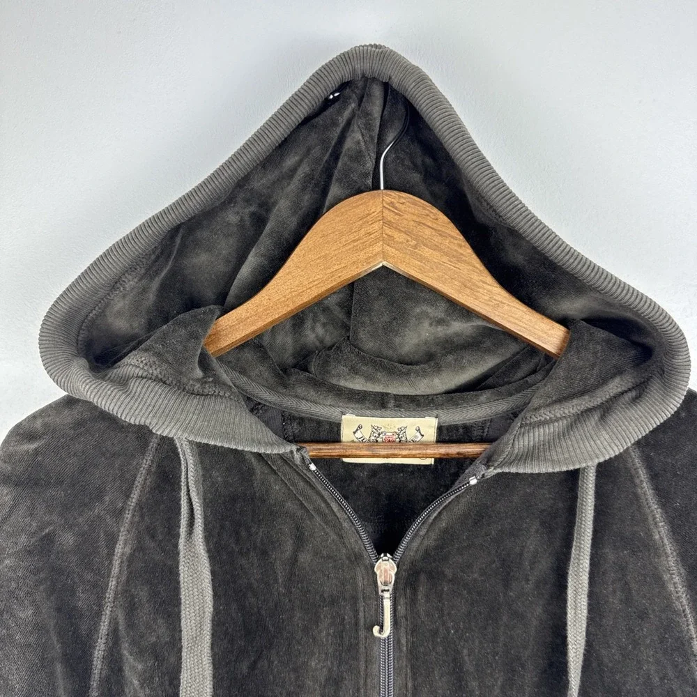 Vintage Juicy Couture Track Jacket Women's Medium Brown Hood Fullzip‎ USA Y2K